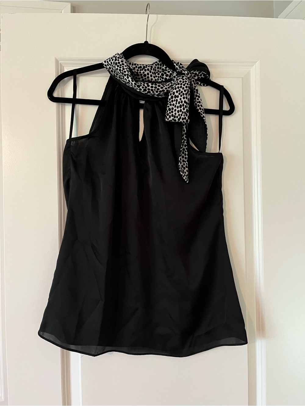 White House Black Market polka dot detail blouse- Y2K